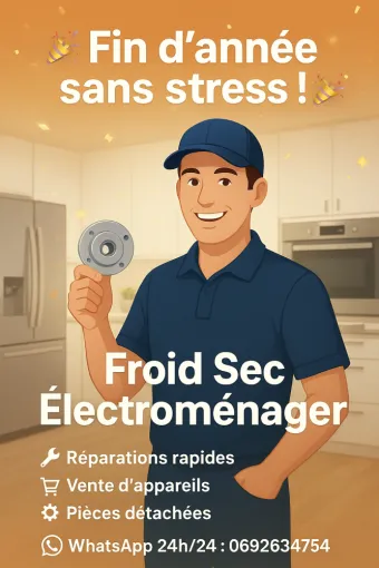 Froid Sec Électroménager est là pour vous aider 24h/24 et 7j/7 via WhatsApp.