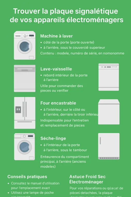 Trouver la plaque signalétique de vos appareils électroménagers, Saint-Pierre, Froid Sec Électroménager